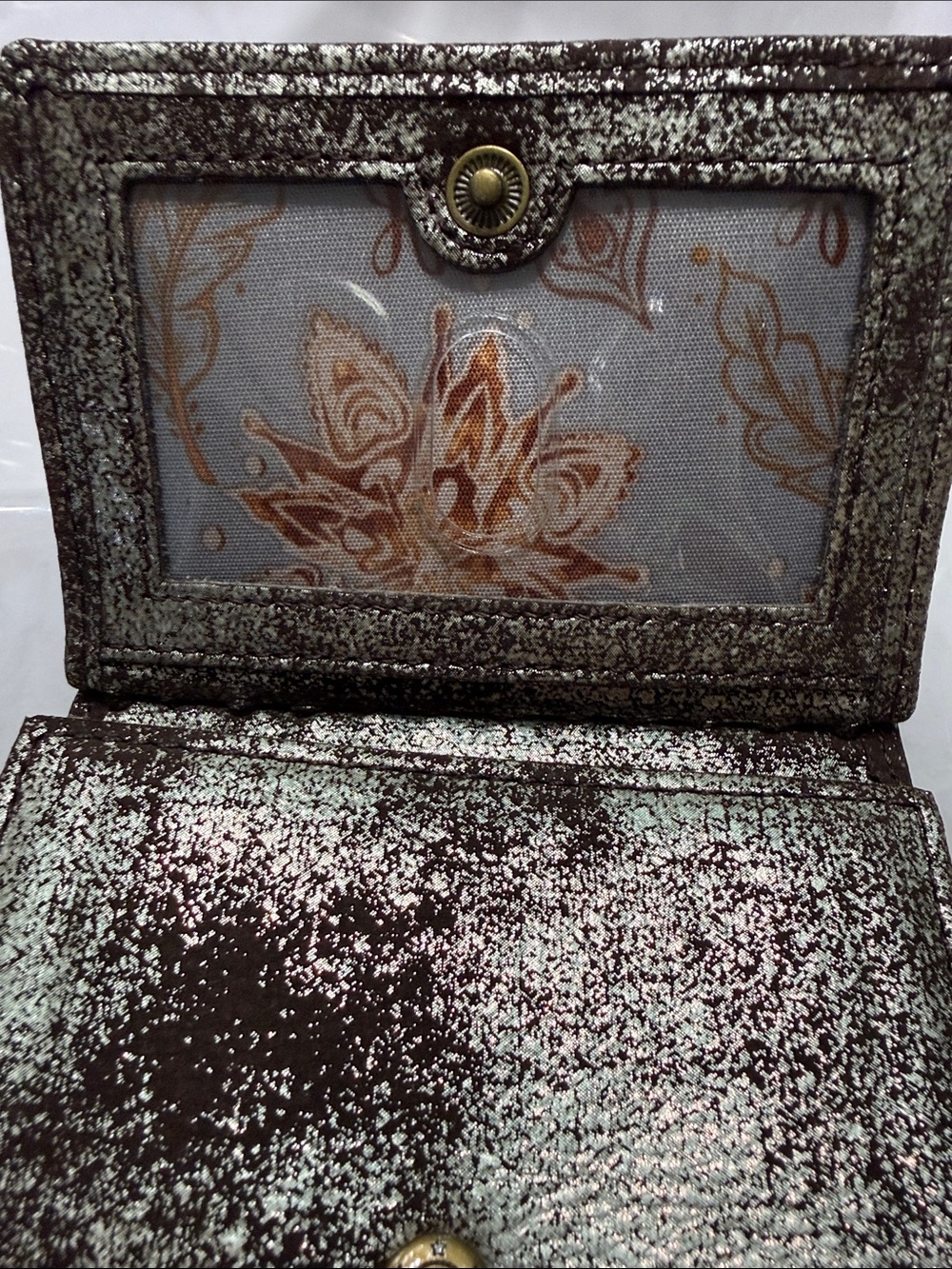 HOBO Metallic Leather Card Case Wallet NWT Bronze Gold Compact Wallet - Picture 6 of 6